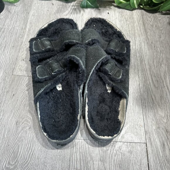 BIRKENSTOCK ARIZONA GENUINE SHEARLING SLIDE SANDAL BLACK MEN’S EU46 $160 main image 4